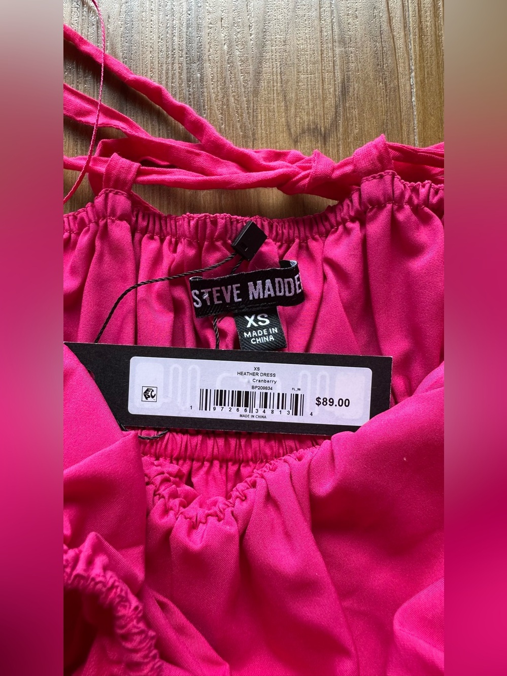 Steve Madden Hot Pink Spaghetti-Strap Mini Dress $89 - Picture 6 of 7